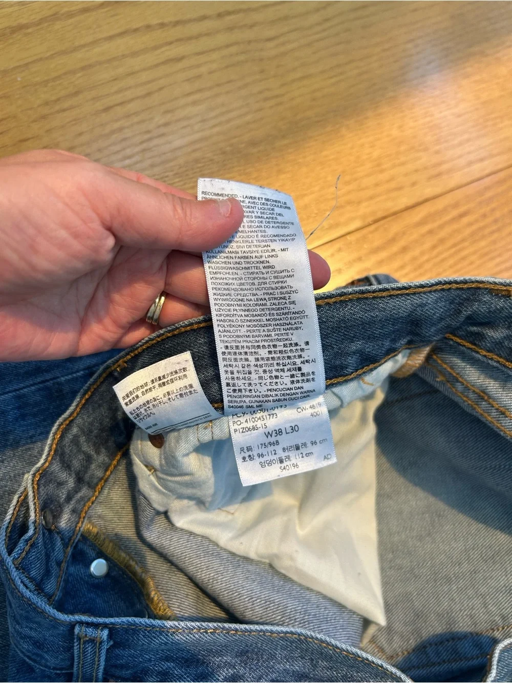 Levi's 501 Original Fit Jeans Men's 38x30 Blue Denim Button Fly Straight Leg‎